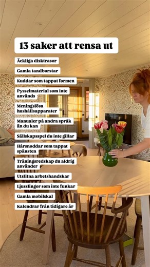 Sofia Brolin | Din guide till ett mer minimalistiskt liv ✨ on Instagram: "Att rensa behöver inte vara ett stort projekt! Här är några små enkla uppgifter som jag tror att du gör ganska snabbt. Förhoppningsvis får den sköna känslan, som rensningen ger efteråt, dig att vilja fortsätta. 💪 Lägg 10 minuter och se vad det ger! //Sofia 🌟"