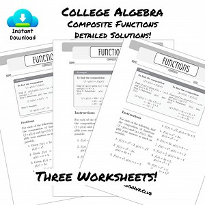 Composite Functions Mastery Worksheets: Detailed Solutions Edition - STEM Math Resource PDF - Etsy UK
