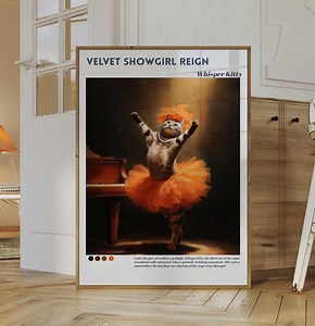 Showgirl Cat Oil Painting: Vintage Burlesque Art (digital Download) - Etsy