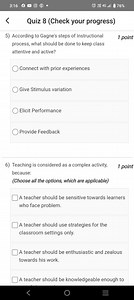 3:16皆 46.176%Quiz 8 (Check your progress)5) According to G... | Filo