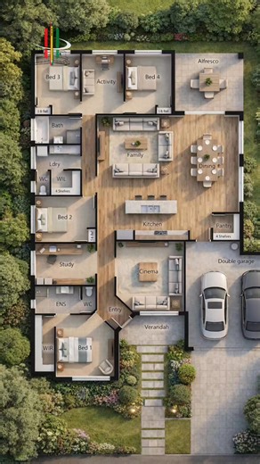 Large 4 Bedroom House 3D Floor Plan Idea | Modern Family Home Design Looking for a spacious and modern home layout? This large four bedroom house 3D floor plan idea is perfect for big families, offering smart room distribution, open living spaces, and a functional modern design. Ideal inspiration for homeowners, builders, and real estate marketing. DM me for custom 2D & 3D floor plan design services 📩 #4BedroomHouse #LargeHousePlan #3DFloorPlan #HouseDesignIdeas #ModernHomeDesign #FloorPlanDesi