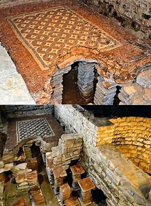See more 👉 👉https://a76.eternalhistories.com/1644/ The Chedworth Roman Villa, situated in Gloucestershire, England, is a remarkable example of Roman luxury and creativity, with origins tracing back nearly 1,800 years. Among its most impressive elements is the tepidarium, or warm room, which was effectively heated by an advanced hypocaust system. This ingenious mechanism allowed warm air to circulate beneath raised floors and through wall flues, maintaining a consistently pleasant atmosphere. T