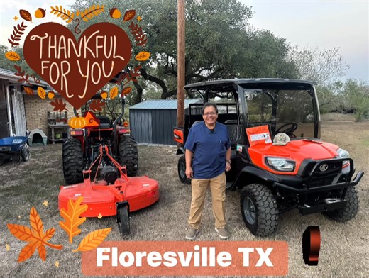 Ewald Kubota welcomes Mr. Calica to the Kubota Family! 🧡 Mr. Calica picked up the perfect setup for tackling his overgrown pastures — including stubborn mesquite and pesky huisache. He drove home with: • Kubota L2502HST Tractor • Land Pride RCF2026 5' Rotary Cutter (with clutch) • Kubota RTV-XG850 Crew 4 Diesel — the 4-passenger option makes it easy to get across those soon-to-be clean pastures for work and enjoy some family cruising. Featuring 4WD and a hydraulically dumping extended bed, it's