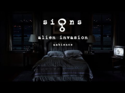 Signs Alien Invasion Ambience | Cozy Farmhouse Bedroom | TV Noise, distant Sirens and Helicopters