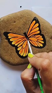One Stroke Butterfly Painting with 3D Efect 🦋 #acrylicpainting #rockpainting #stoneart | Little Rocks