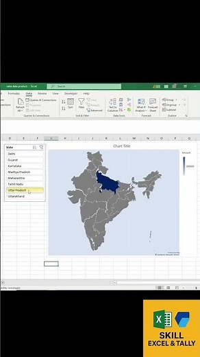 India Map Chart Excel me kaise banaye | Excel Map Chart Tutorial in Hindi