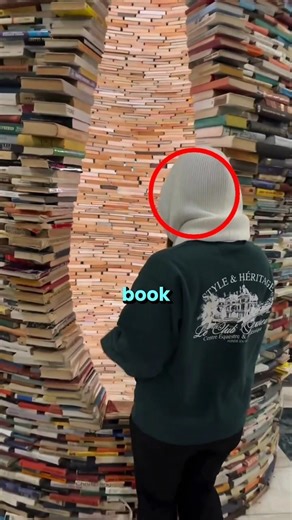 The secret behind this infinite book tower📚😱