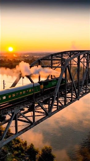 Pakistan Train Crossing River Bridge | Cinematic Railway Scene 4K