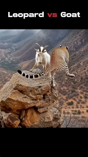 Wild Clash : Leopard vs Trapped Goat! #discovery #wildlife #naturebattle