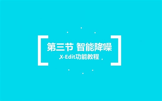 X-Edit功能教程来了（第3节：智能降噪）