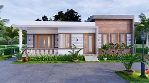 One Level House Plans 12x12 Meters 40x40 Feet - SamHousePlans