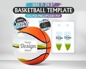 Size 7 Basketball Panel Template: Canva, SVG, PSD (digital Download) - Etsy