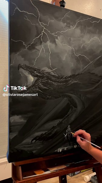 Dragon Painting: Fly or D!e | Nearly Complete Fantasy Artwork