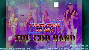 This Friday, November 7th, Bee Caves Texas, The CDR Band With Black Hole Talent Management is returning to Little Woodrows from 7 to 10pm. Great food, Great Staff, Great music! Still feeling good outside for a November Evening and come have a cold one with us. www.cdrbandatx.com https://www.instagram.com/thecdrbandatx/ | CDR Band