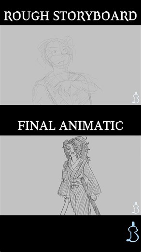 Kokushibo vs Muzan {Storyboard vs Final Animatic} #fyp #demonslayer #animation #behindthescenes #kny