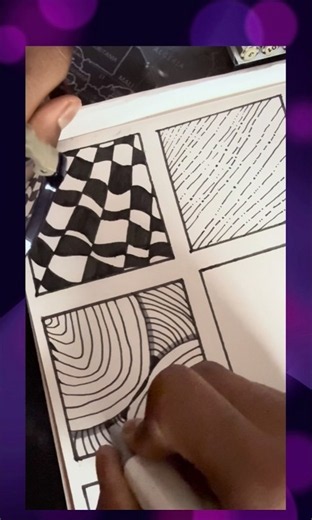 Easy Abstract Line Pattern Drawing | Relaxing Zentangle Art with Fineliner