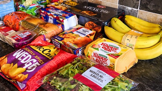 UK family grocery haul from Tesco Scotland