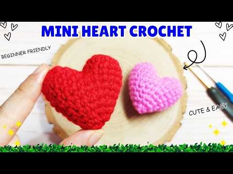 How to Crochet a Cute Mini Heart ❤️ | Easy Beginner Tutorial
