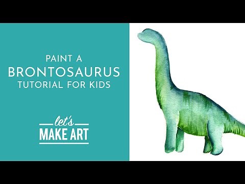 Brontosaurus - Watercolor Tutorial for Kids with Sarah Cray