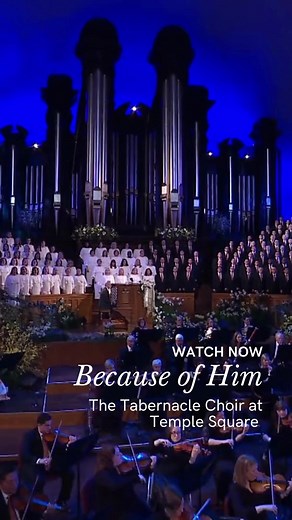 A new song of hope from The Tabernacle Choir & Orchestra at Temple Square! “Because of Him” offers peace and healing in times of sorrow and suffering. Watch or listen today! Stream it now: tabernaclechoir.ffm.to/becauseofhim | The Tabernacle Choir at Temple Square