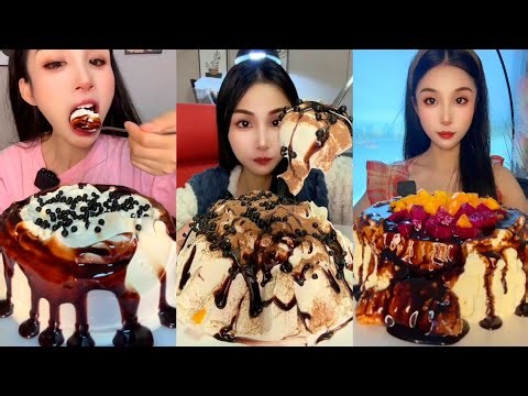 ASMR Food🍰Chocolate Creamy Lava Cake(Soft And Waxy Sound)🍫MUKBANG 케이크 먹방 #asmr #delicious #food #fyp