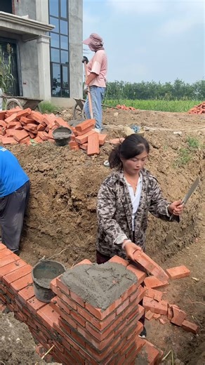 chinese woman Masonry works | construction tools review part 634