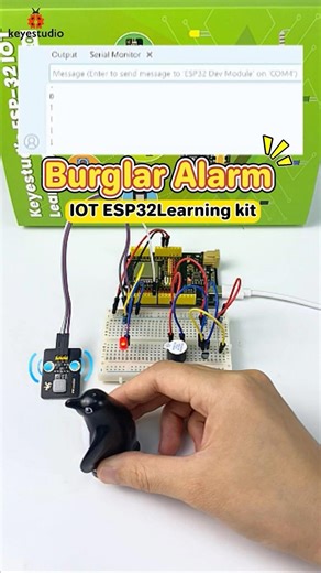 #shorts 🐞Burglar Alarm Made with ESP32 & PIR Motion Sensor #esp32 #stem #robot #keyestudio #diy