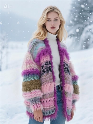 Luxury Handmade Fuzzy Knit Cardigan | Oversized Handmade Boho Sweater | Limited Edition Handmade Fuzzy Knit Cardigan for Women - Etsy