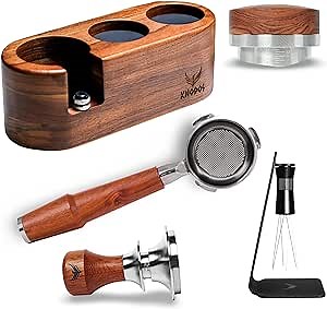 54mm Espresso Tamper Kit for Breville Machines Includes Tamping Station, Bottomless Portafilter, Spring Tamper, Distribution Tool and WDT Distributor