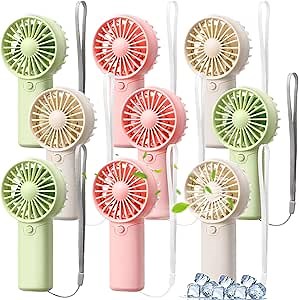 Mini Portable Fan Handheld Battery Operated Portable Small Personal Fans for Summer Beach Indoor Outdoor Travel Cooling Gift(Green, Pink, White)