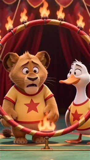 Lion and Duckling Circus Adventure | Animated Moral Stories for Kids #shorts