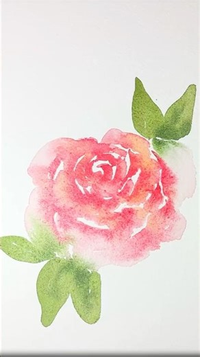30 Second Watercolor Rose Bloom