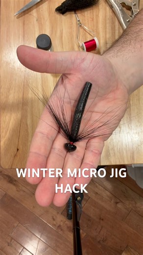 Winter micro jig hack! Bucktail + TRD on a weedless Ned 🔥 #finessefishing