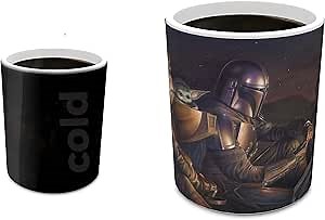 Morphing Mugs Star Wars – The Mandalorian – Uneasy Alliance – One 11 oz Color Changing Ceramic Mug – Image Revealed When HOT Liquid Is Added!