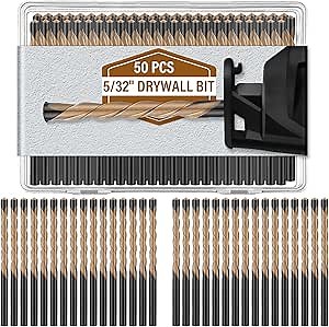 Tondiamo 50 Pcs Drywall Router Bits 5/32" Drywall Guidepoint Cutting Bits M2 High Speed Steel Cutout Tool for Use with Spiral Saw