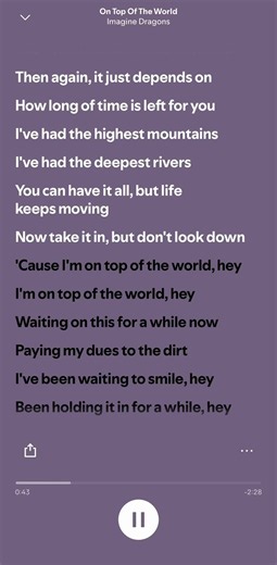 On top of the world | imagine dragons #lyrics_songs #fy #imaginedragons