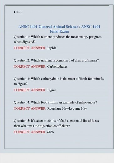 ANSC 1401 General Animal Science 0001