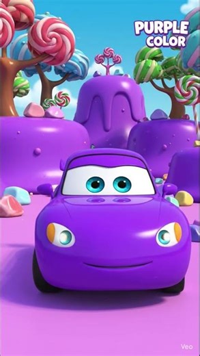 🌈Purple Ricky cartoon car video #kidsshorts #cartoonshorts #cartoonforkids #viralshorts #learncolors