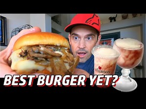APPLEBEE'S NEW Bourbon Street Swiss & Mushroom Burger and Dracula's Juice Cocktail (Food Review)