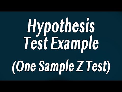 Hypothesis Test (One Sample Z Test)