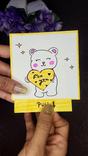 Cute Pull Surprise Card 😍💌 | Handmade Card Idea #shorts