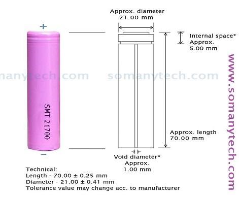 21700 Battery Specifications: Datasheet and Properties - SM Tech