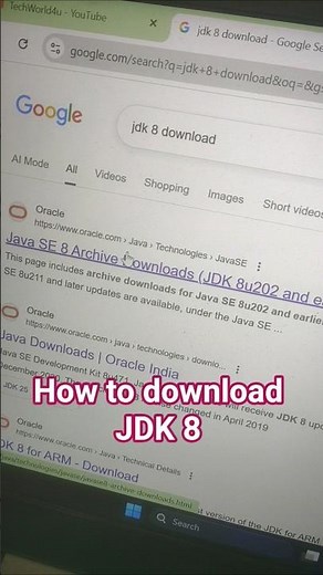 How to download and install Java JDK 8 On Windows #shorts #jdk #java