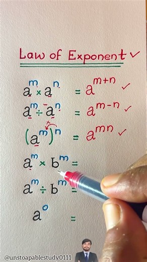 Law Of Exponent 🤯✅ #maths #mathstricks #exponetial #unstoapablestudy0111
