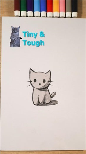 Just a Tiny Fluff Ball 🧶🤍#drawingshorts #drawingtutorial