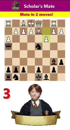 Scholar’s Mate in 2 Moves | Fastest Checkmate! #chess #scholarsmate #checkmate #chesstraps #shorts