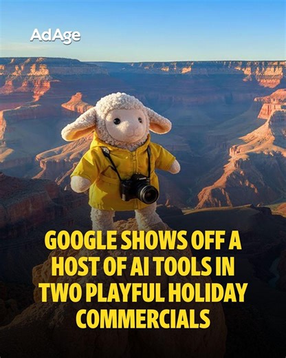 Google continues its holiday push with two more spots breaking on Thanksgiving Day, showing how its search and AI features can help people out of seasonal predicaments. The first film, “Mr. Fuzzy’s Big Adventure," follows a frantic couple who discover their daughter’s beloved stuffed lamb has been left on an airplane. A second spot, “Big Night Out?”, hands the spotlight to Santa himself, who’s apparently grown weary of his traditional uniform. Both spots were made in-house by Google Creative Lab
