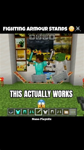 ⚡🛡️ Redstone Turns Armor Stands Into Warriors! 🛡️⚡ #minecraftshorts #gaming #minecraftgameplay