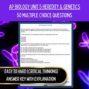 AP Biology Curriculum | Unit 5 50 Multiple Choice | Heredity Genetics Worksheet