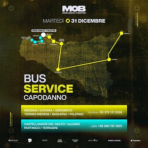 Experience NYE without stress, free your mind and get down to the dancefloor. Use our shuttle service from all over Sicily. #Mob #ShuttleService #Nye2025 | Mob Disco Theatre | Facebook